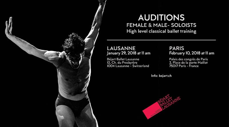 The Béjart Ballet Lausanne is Looking for Female and Male Soloists