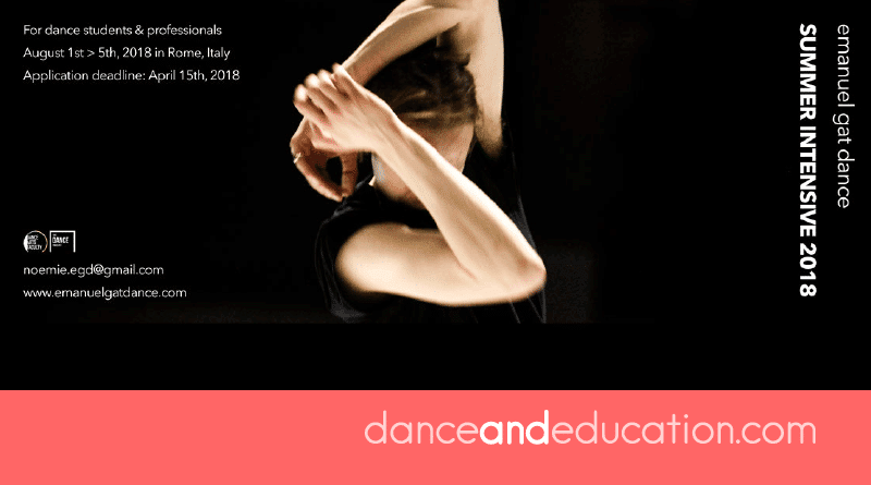 Emanuel Gat Dance Summer Intensive 2018