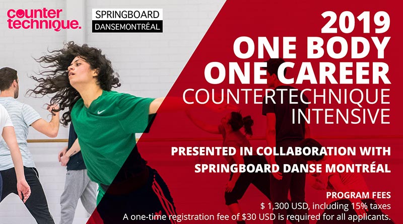 2019 ONE BODY, ONE CAREER COUNTERTECHNIQUE INTENSIVE - Presented in collaboration with Springboard Danse Montréal