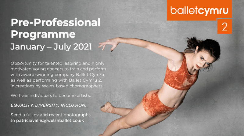 Ballet Cymru 2 - PRE-PROFESSIONAL PROGRAMME January - July 2021