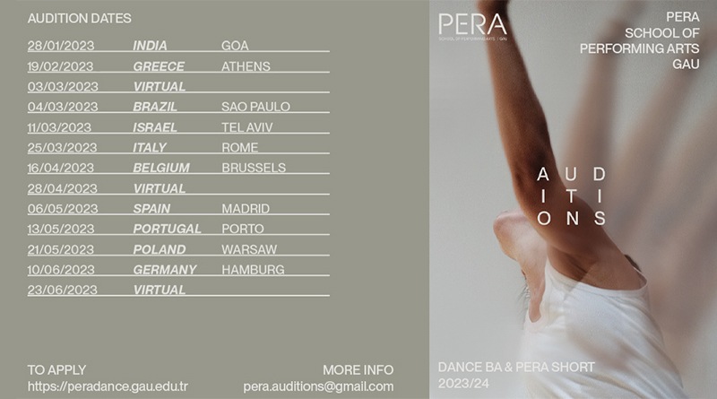 PERA - School of Performing Arts - GAU / PERA Dance B.A. & PERA Short Audition