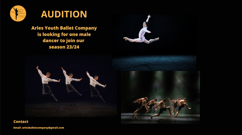 Arles Youth Ballet Company is accepting auditions for 1 male dancer (17-21 ) to join our 2023-24 season