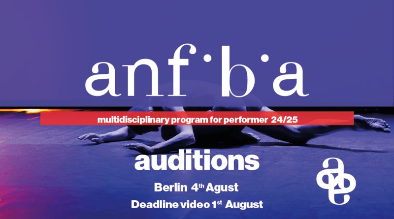 Anfibia Multidisciplinary program 24/25 Audition Berlin and Video Audition