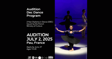 Diplôme d'Études Chorégraphiques au Conservatoire - Audition 2nd July in PAU (France - Pyrénées-Atlantiques)