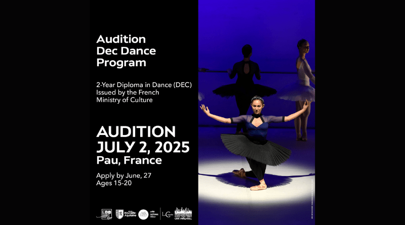Diplôme d'Études Chorégraphiques au Conservatoire - Audition 2nd July in PAU (France - Pyrénées-Atlantiques)