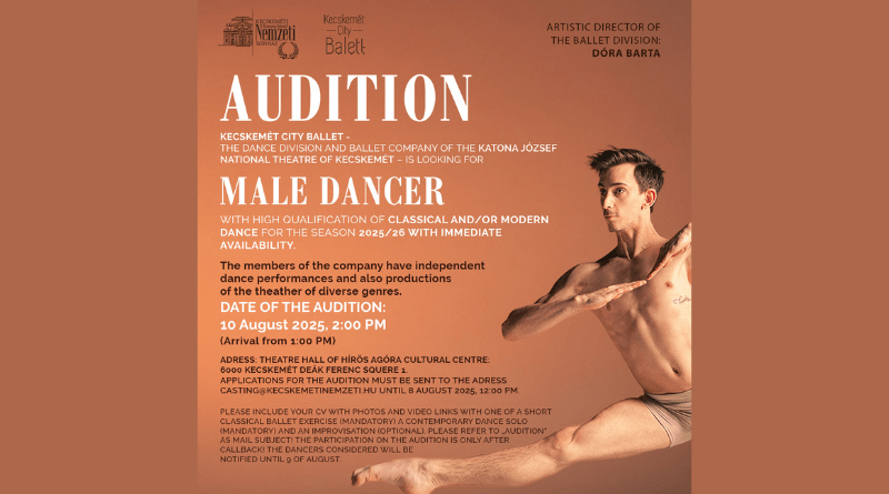 Kecskemet City Balett is Looking for Male a Dancer