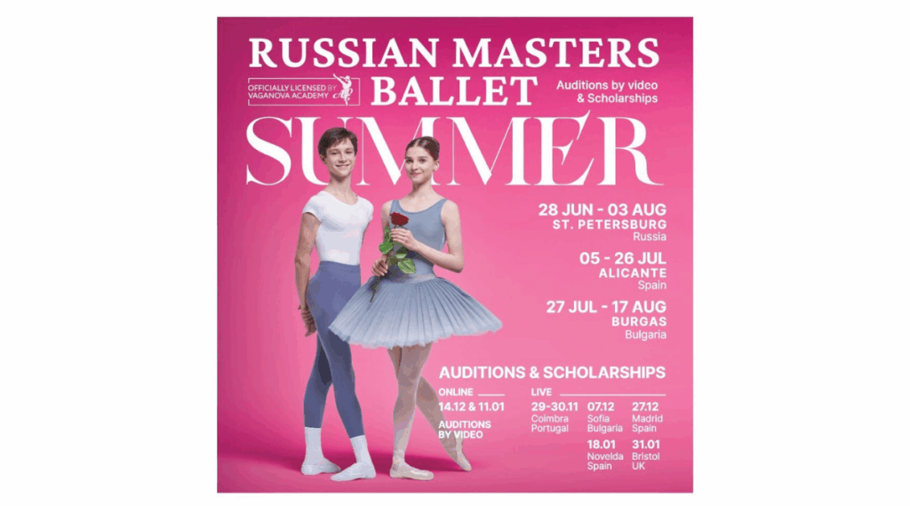 SUMMER INTENSIVES 2026 (Vaganova Academy licenced) – Russian Masters Ballet - Alicante, St. Petersburg, Burgas
