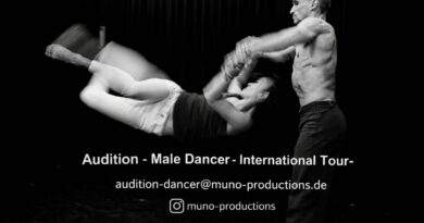Muno Productions is Seeking Male Dancers for International Production