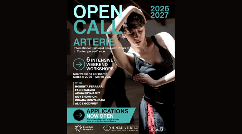 Opencall: Arterie 2026/2027 International Training & Research Program in Contemporary Dance